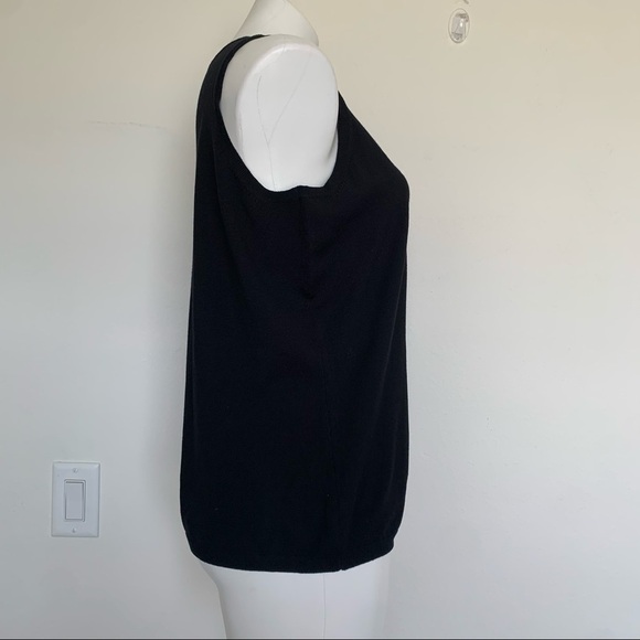 Vintage SILK Embellished Sweater Black Sleeveless Tank Top XLARGE - Picture 5 of 7